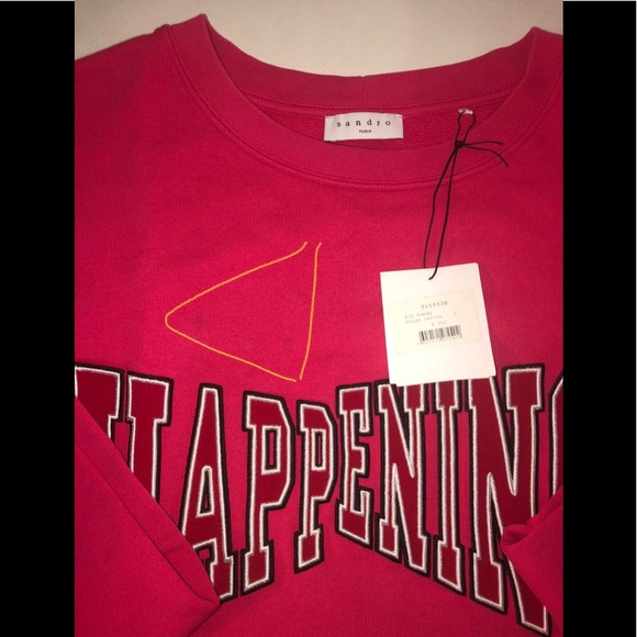 Sandro Paris “Happening” Sweater, $250 (+ $24 CA tax) Sz 3 (L/XL) n Fuchsia, Red - Picture 11 of 16